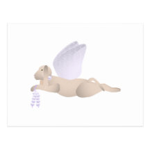 Tan Angel Dog With Purple Wings Post Cards