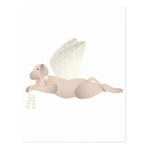 Tan Angel Dog With Yellow Wings Post Card