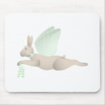 Tan Angel Rabbit With Green Wings Mousepad
