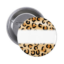 Tan, Black and Brown Leopard Print Pattern. Button