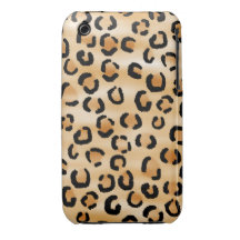 Tan, Black and Brown Leopard Print Pattern. Case-Mate iPhone 3 Cases
