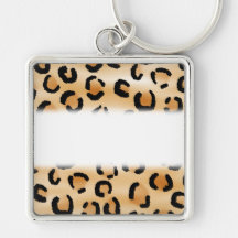 Tan, Black and Brown Leopard Print Pattern. Key Chain