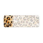 Tan, Black and Brown Leopard Print Pattern. Return Address Labels