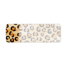 Tan, Black and Brown Leopard Print Pattern. Return Address Labels