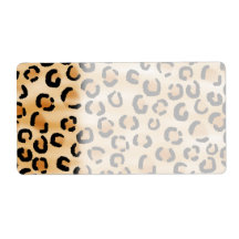 Tan, Black and Brown Leopard Print Pattern. Personalized Shipping Labels