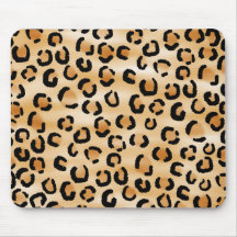 Tan, Black and Brown Leopard Print Pattern. Mousepad