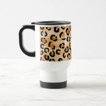 Tan, Black and Brown Leopard Print Pattern. Mug