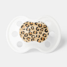 Tan, Black and Brown Leopard Print Pattern. Pacifiers
