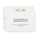 Tan black art deco wedding enclosure RSVP response invitation