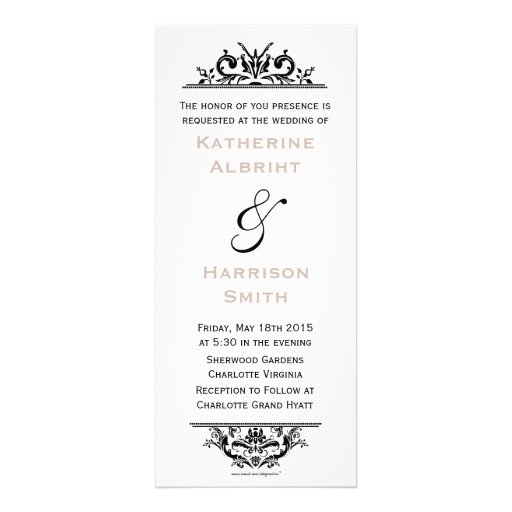 Tan & Black Skinny Crest Invite