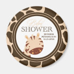 Tan + brown zebra boys baby shower magnet magnets
