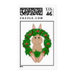 Tan Bunny And Christmas Wreath