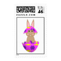 Tan Bunny In A Pink Egg Stamps