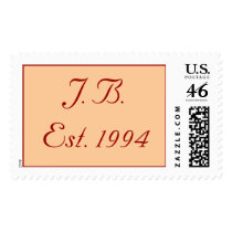 Tan/Burgundy J.B. Design postage