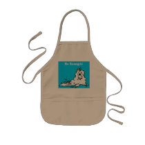 Tan Cartoon Monster Chefs Apron Kids by monsterzoo Tan Cartoon Monster Chefs Apron Kids