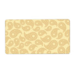 Tan Color Paisley. labels