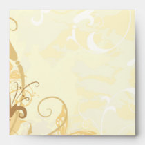 Tan cream butterfly swirls envelope