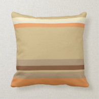 Tan & Cream Colored, Striped Pillow Design
