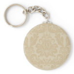 Tan Damask print keychain keychains