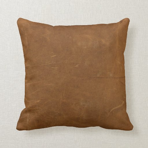 Tan Faux Leather Throw Pillow Zazzle