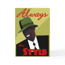 Tan "FEDORA" Greeting Card