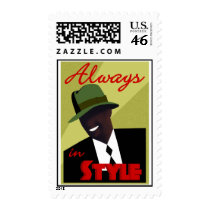 Tan "FEDORA" Postage Stamp