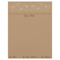 Tan Floral Personalized Letterhead by jhimages Tan Floral Personalized Letterhead
