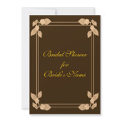 Tan Flowers Unique Bridal Shower Invitations