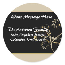 Tan & Gold Vine Design Return Address Labels stickers by mrssocolov2 Tan & Gold Vine Design Return Address Labels stickers