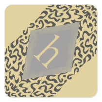 Tan & Grey Scroll Monogram H Diamond Stickers