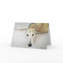 "Tan Greyhond" Dog Art Greeting Card by CharlottesWebArt "Tan Greyhond" Dog Art Greeting Card