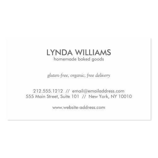 Tan Kitchen Collage with Rustic Gray Logo Bakery Business Card Template (back side)