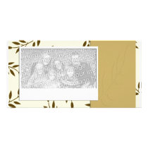 Tan Leaves Photo Template photo cards