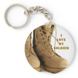 tan military boots keyhain key chain