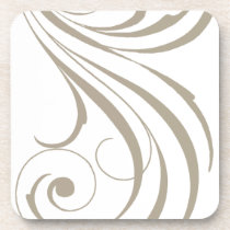 Tan Modern Swirl Coaster Set