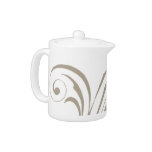 Tan Modern Swirl Tea Pot