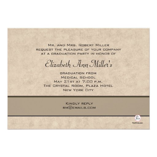 Tan Stethoscope - Graduation Party Invitation