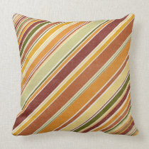 tan stipes  American MoJo Throw Pillows
