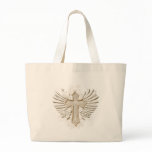 Tan Winged Cross Canvas Bags