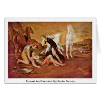 Tancred And Herminia By Nicolas Poussin Greeting Cards