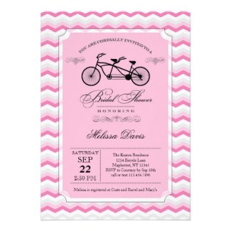 Tandem Bicycle Bridal Shower Invitation