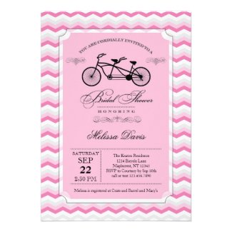 Tandem Bicycle Bridal Shower Invitation