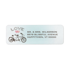 Tandem Bicycle Love Label