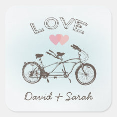 Tandem Bicycle Love Sticker