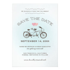 Tandem Bicycle Save The Date Announcement