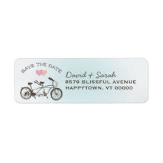 Tandem Bicycle Save The Date  Label