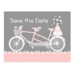 Tandem Bicycle Save The Date Postcard