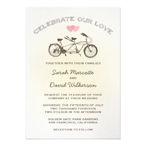 Tandem Bicycle Wedding Invitation