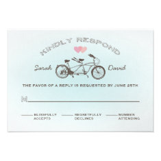Tandem Bicycle Wedding RSVP Card
