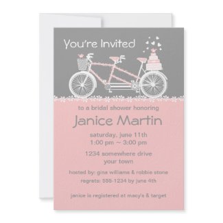 Tandem Bicycle Wedding Shower Invitation zazzle_invitation